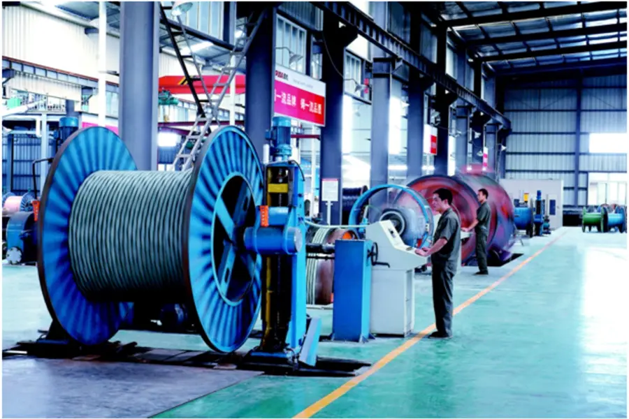 Cable reel production area