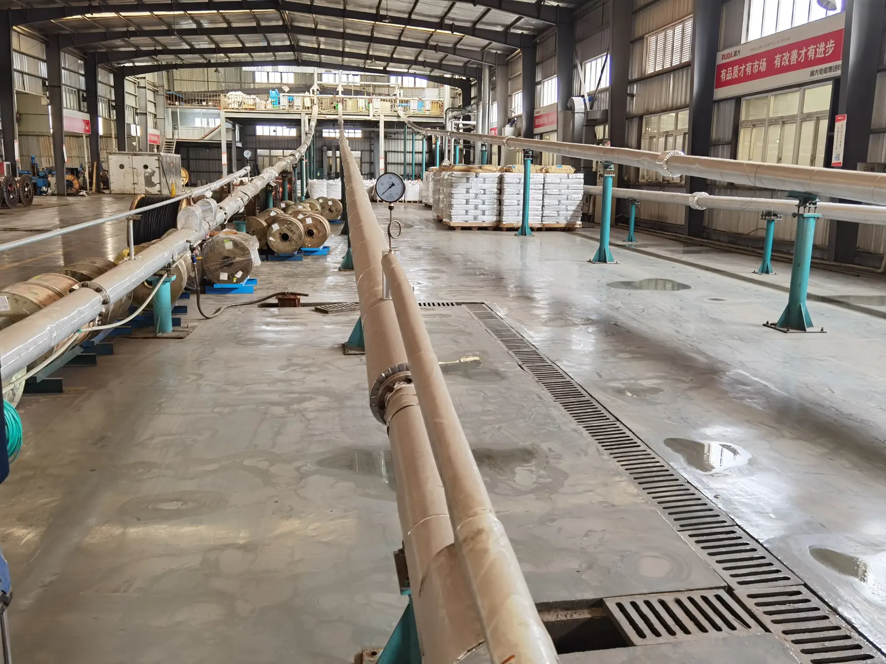 Cable production line inside the Shanghai workshop