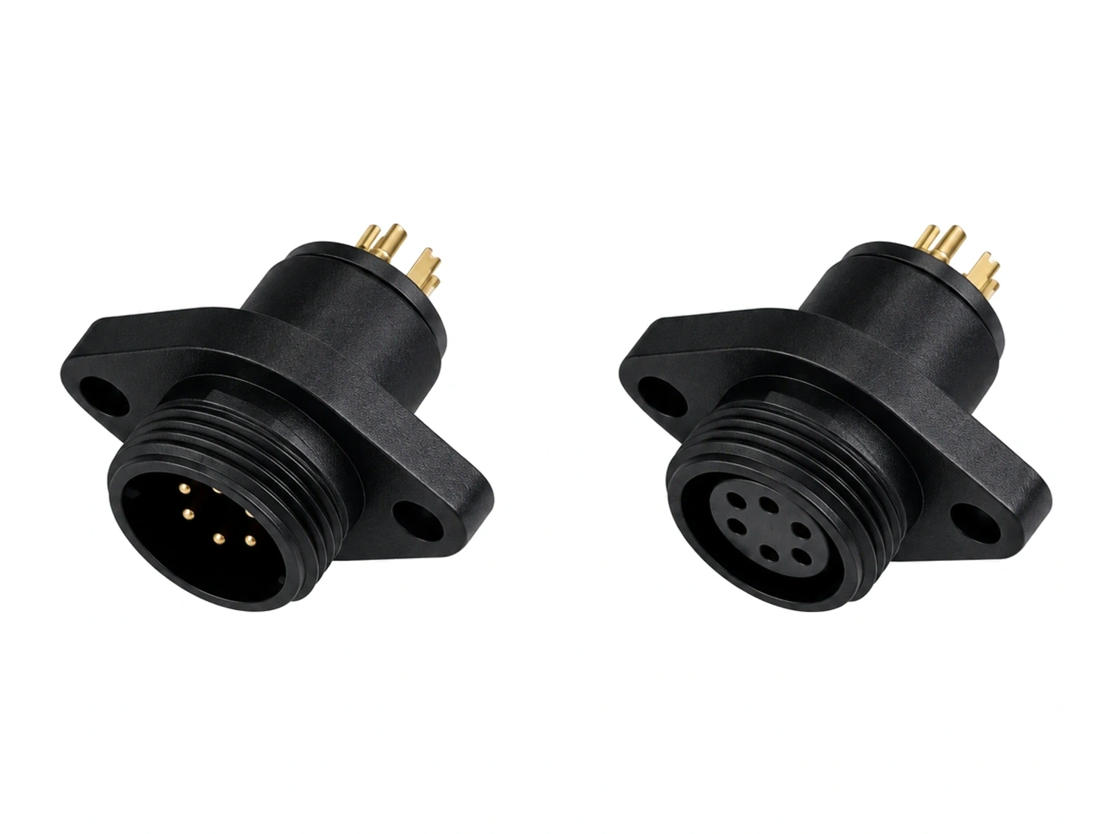 SD13 waterproof connector male and female panel-mount pair